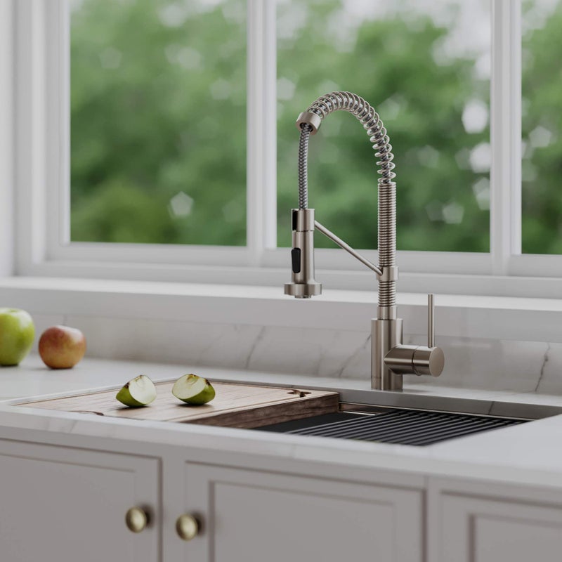 KRAUS Bolden Commercial Style 2-Function Single Handle Pull Down Kitchen Faucet in Spot-Free Stainless Steel, KPF-1610SFS - Image 4